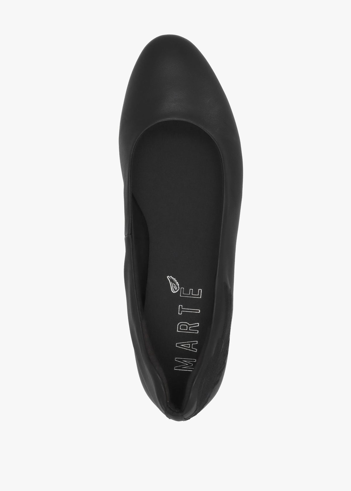 Angels Wings Black Leather Ballet Pumps