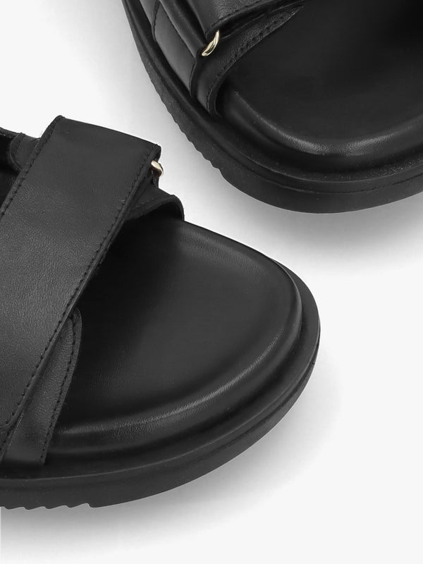Whitson Black Leather Sandals