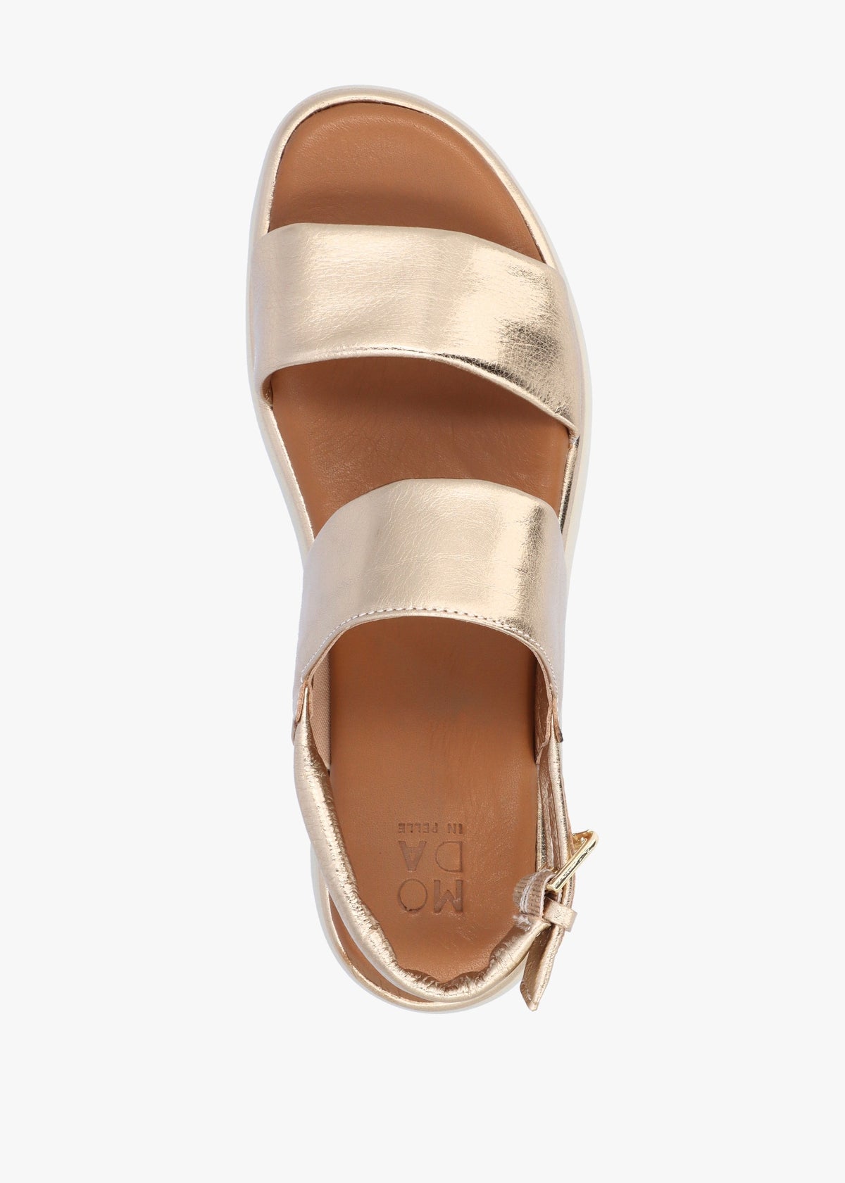 Netty Champagne Leather Chunky Sandals