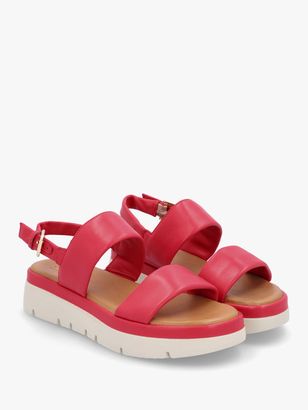 Netty Raspberry Leather Chunky Sandals