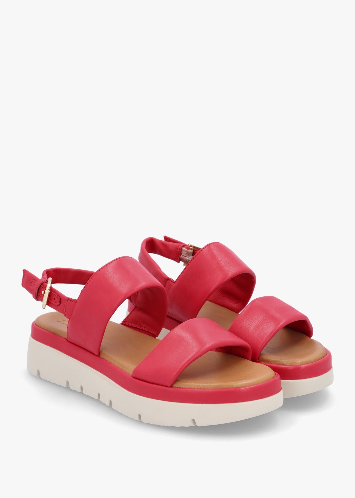 Netty Raspberry Leather Chunky Sandals