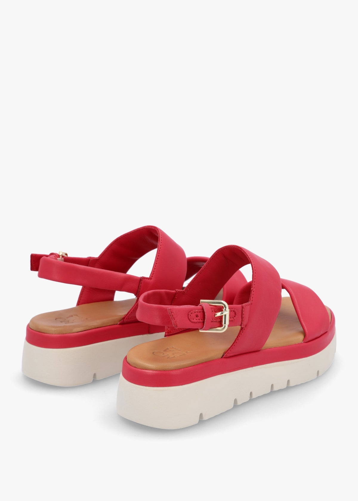 Netty Raspberry Leather Chunky Sandals