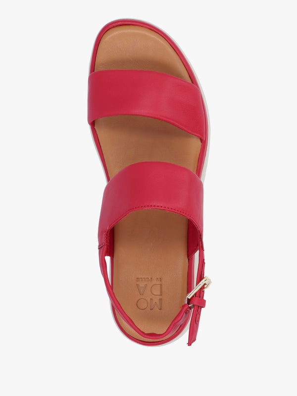 Netty Raspberry Leather Chunky Sandals