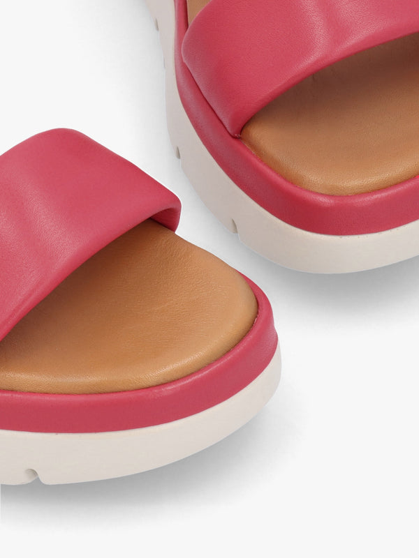 Netty Raspberry Leather Chunky Sandals
