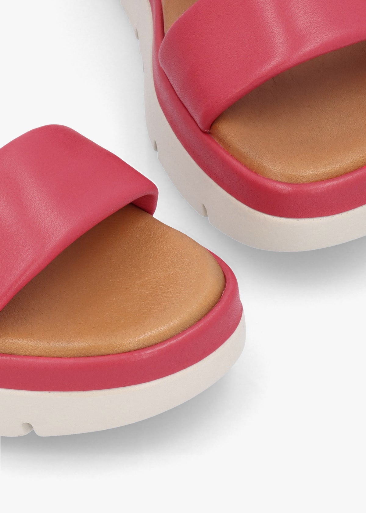 Netty Raspberry Leather Chunky Sandals