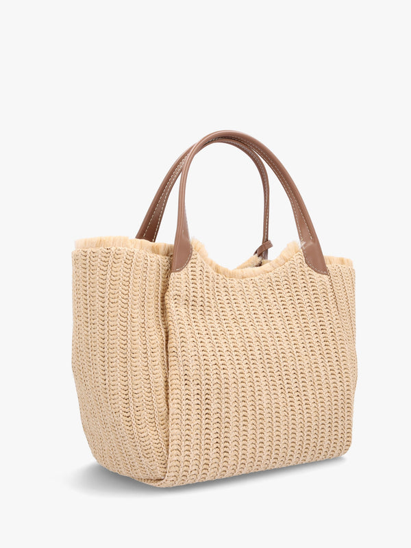Natural Woven Slouchy Beach Shopper Bag