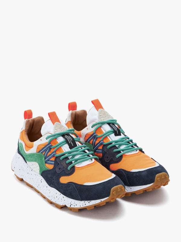 Men’s Yamano 3 Orange-Navy Suede & Technical Fabric Trainers