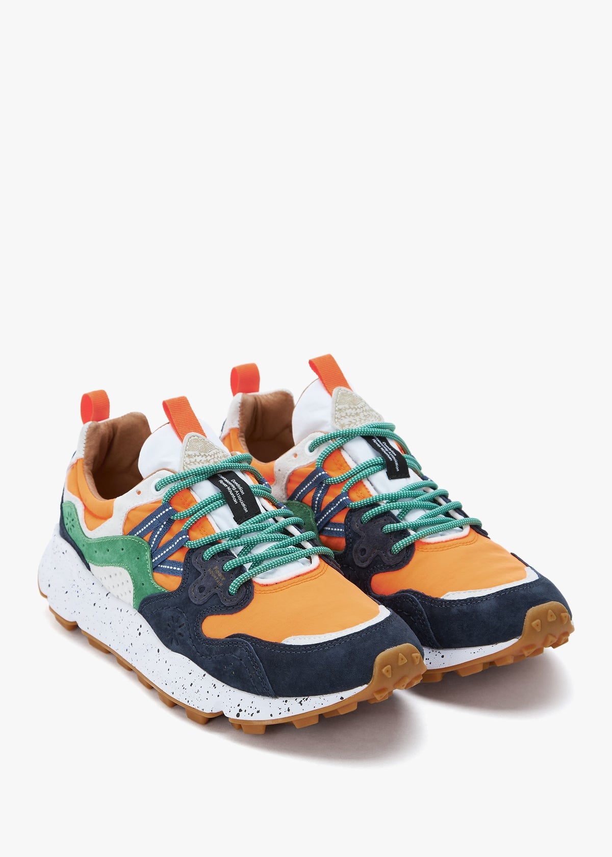 Men’s Yamano 3 Orange-Navy Suede & Technical Fabric Trainers