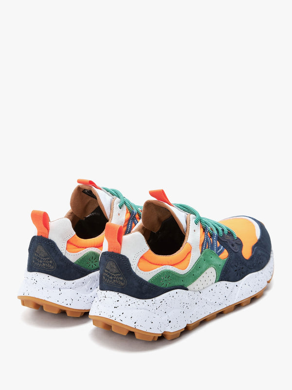 Men’s Yamano 3 Orange-Navy Suede & Technical Fabric Trainers
