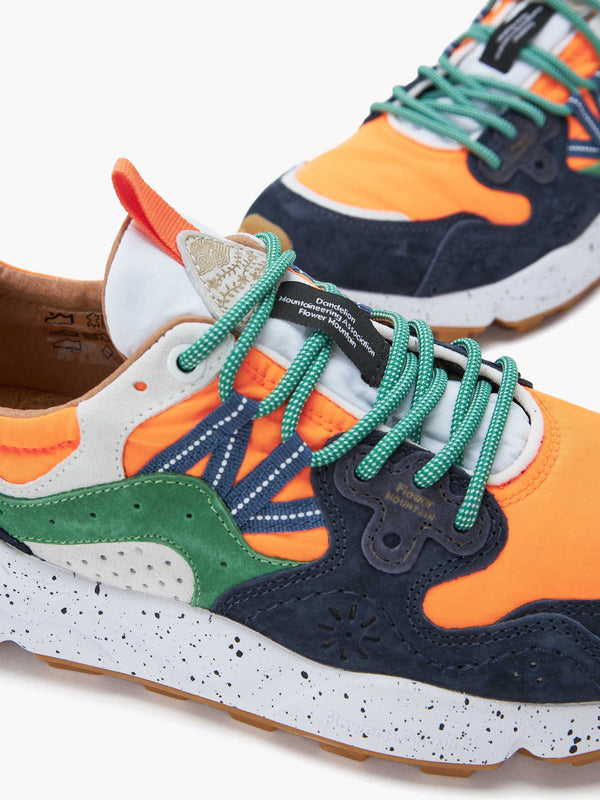 Men’s Yamano 3 Orange-Navy Suede & Technical Fabric Trainers