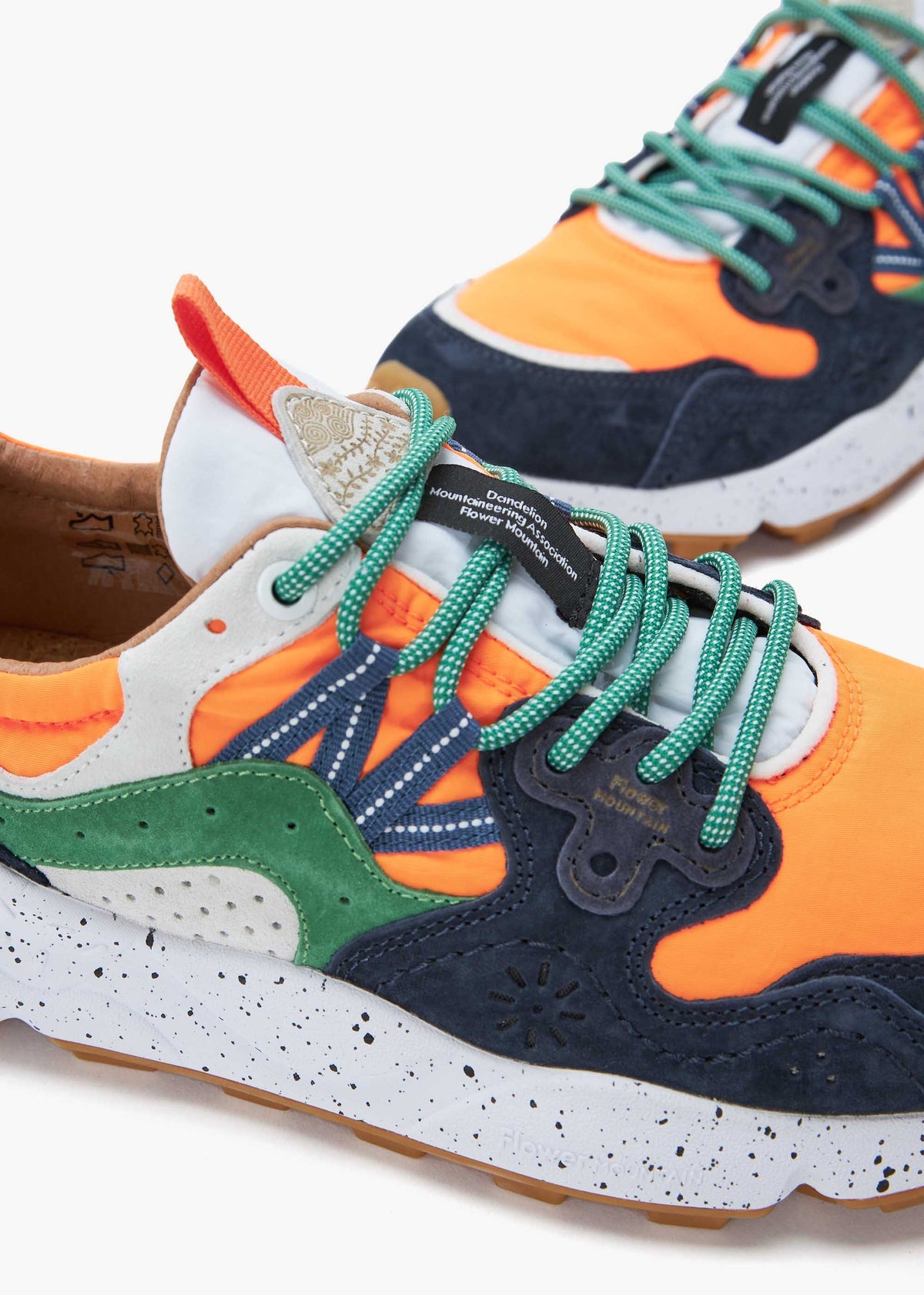 Men’s Yamano 3 Orange-Navy Suede & Technical Fabric Trainers