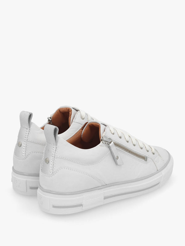 Brayleigh White & Silver Leather Trainers