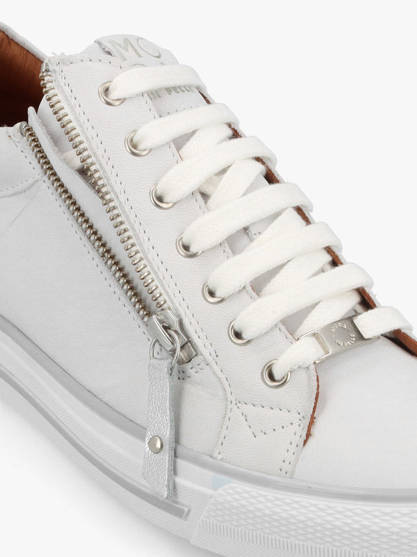 Brayleigh White & Silver Leather Trainers