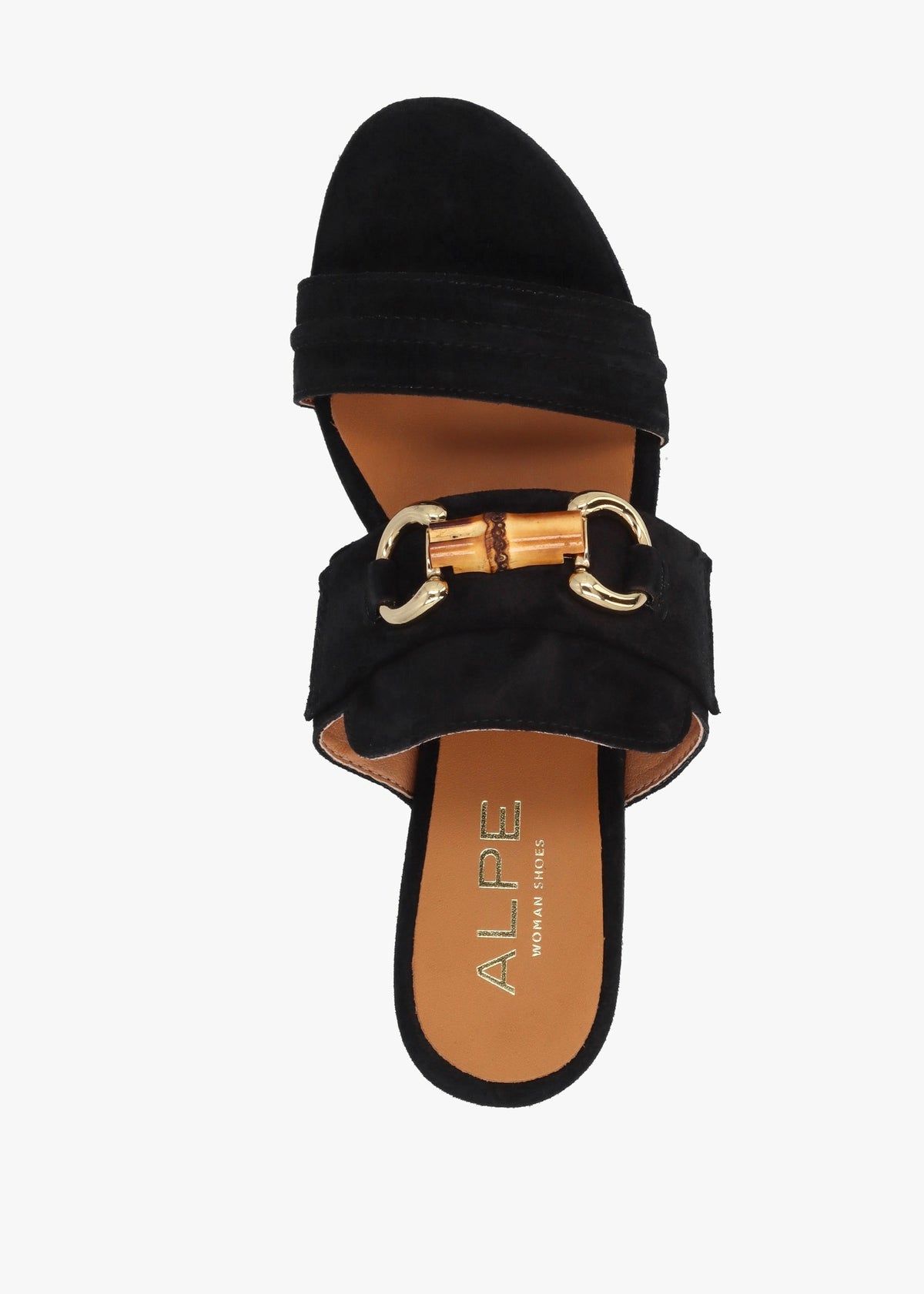 Antibes Black Suede Flatform Mules