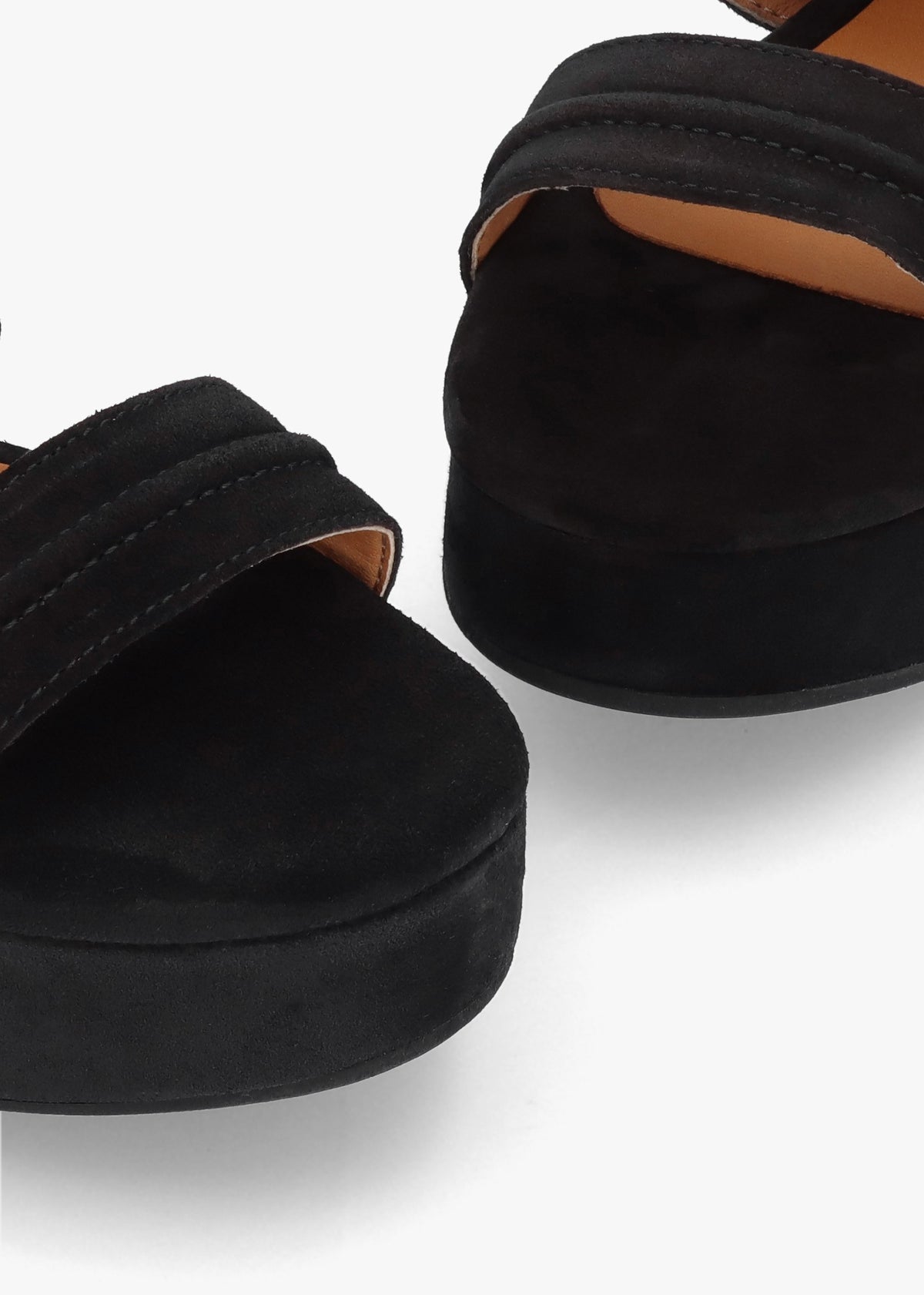 Antibes Black Suede Flatform Mules