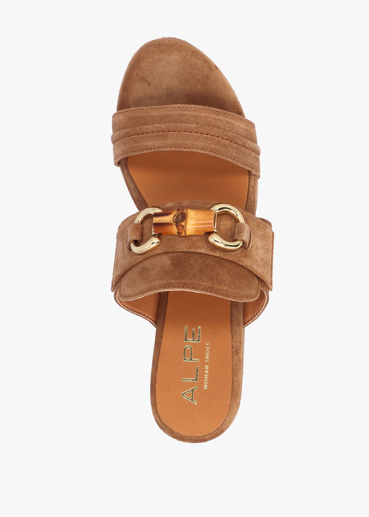 Antibes Tan Suede Flatform Mules