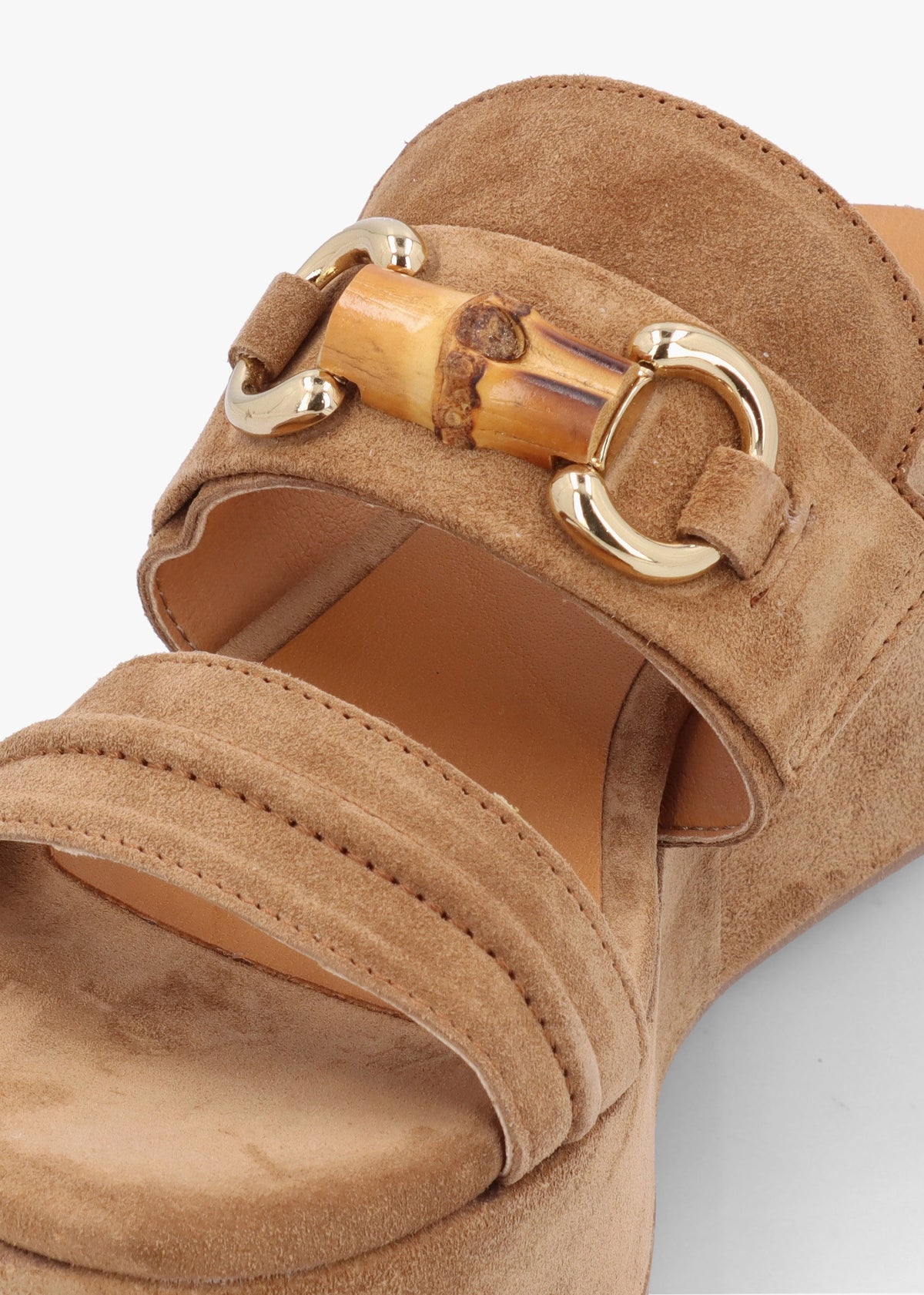 Antibes Tan Suede Flatform Mules
