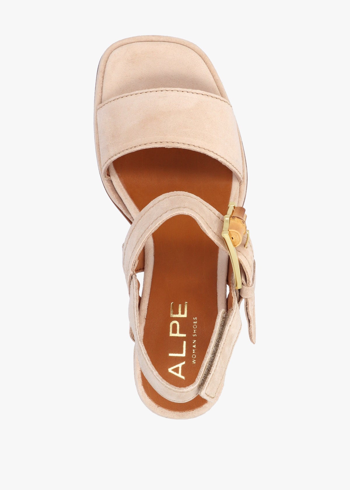 Athens Beige Suede Block Heel Platform Sandals