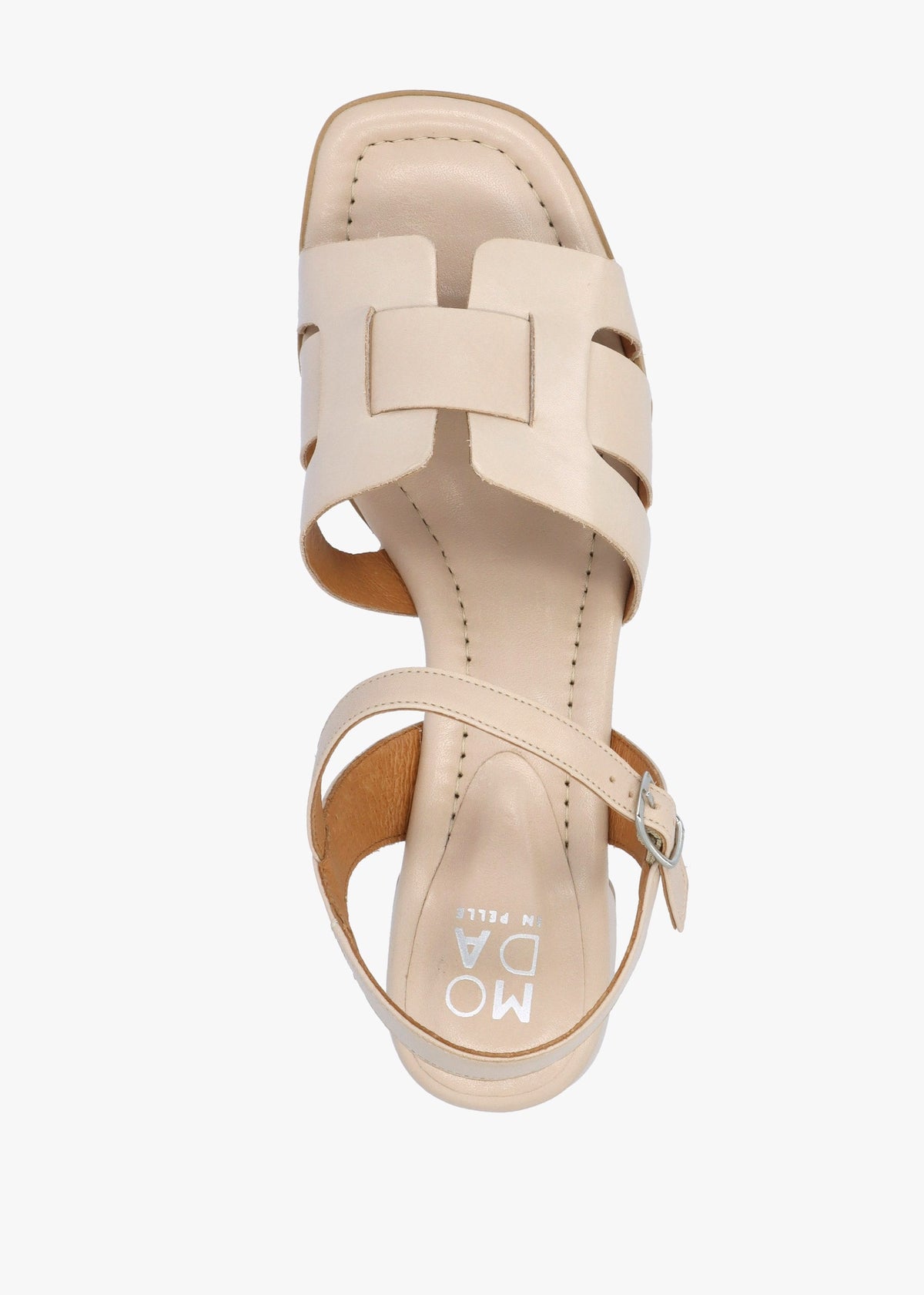Mariie Off White Leather Heeled Sandals