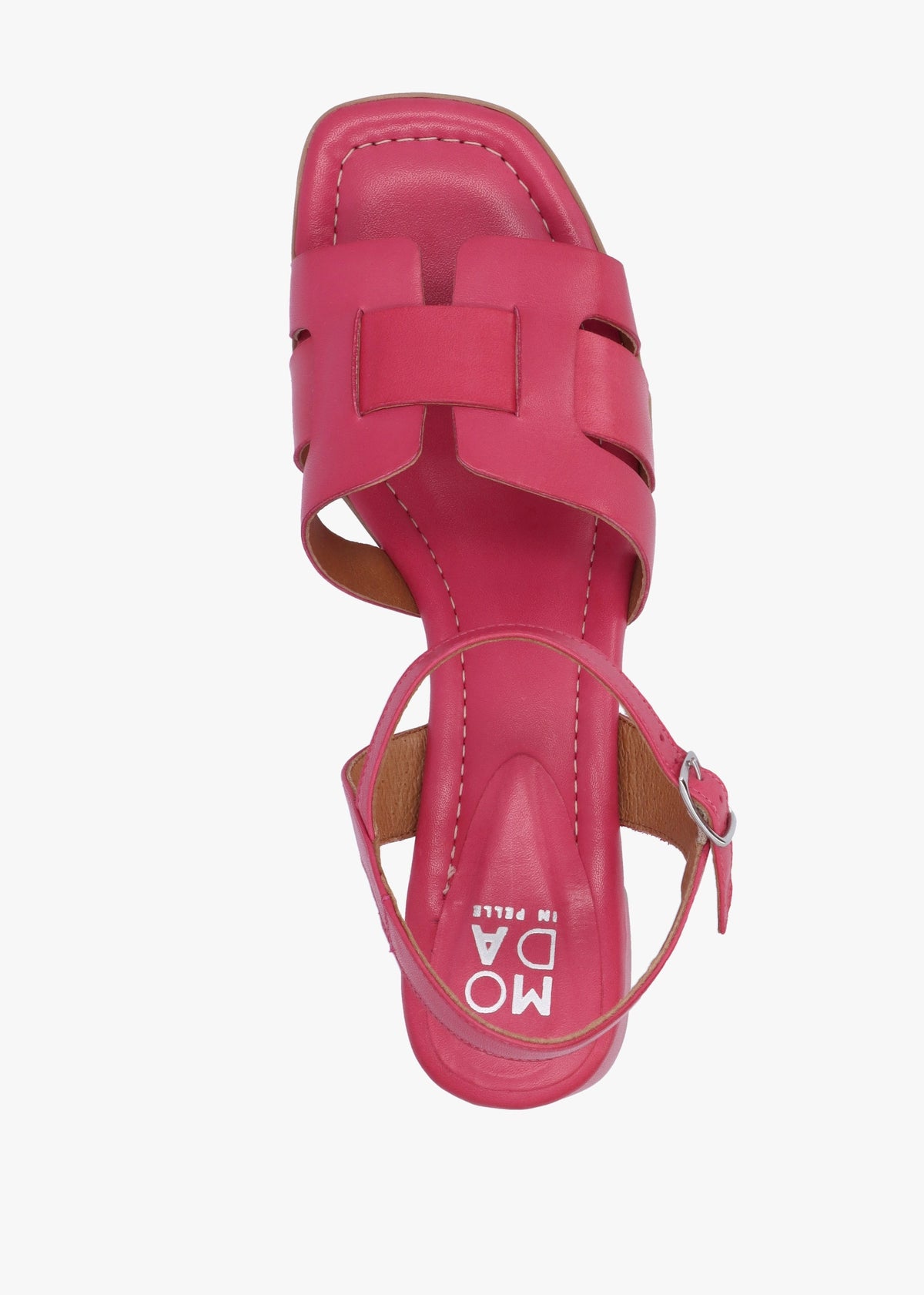 Mariie Raspberry Leather Heeled Sandals