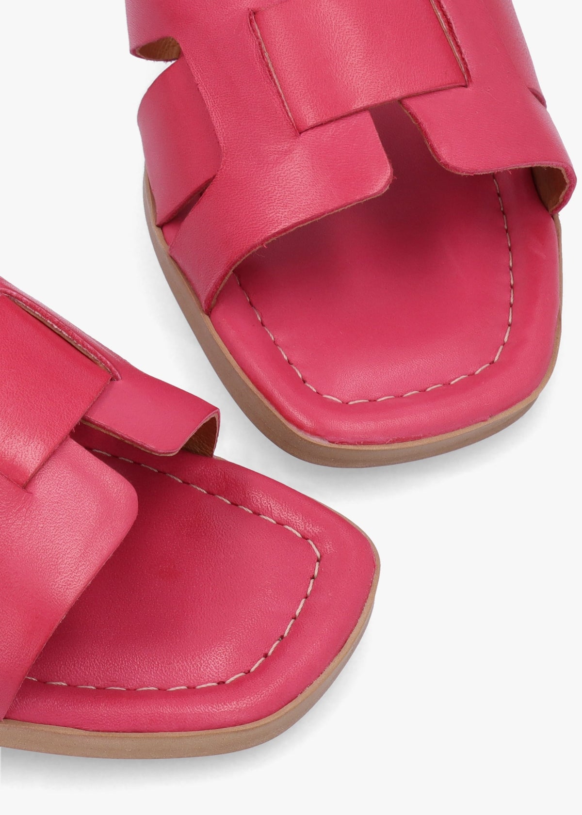 Mariie Raspberry Leather Heeled Sandals