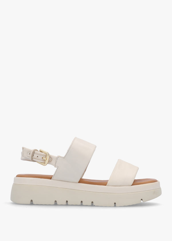 Netty Cream Leather Chunky Sandals