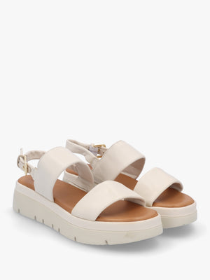 Netty Cream Leather Chunky Sandals