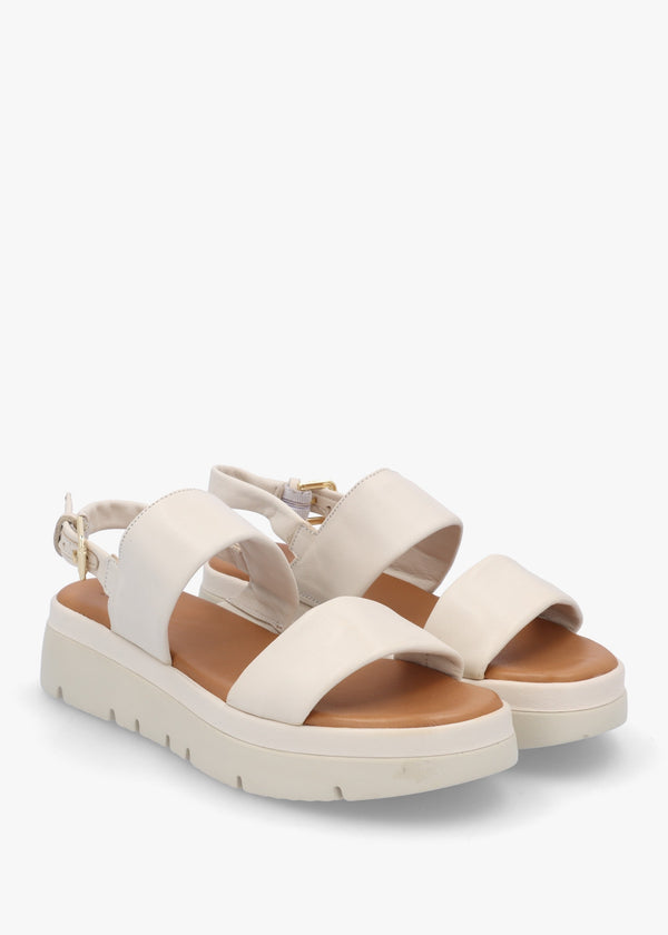 Netty Cream Leather Chunky Sandals