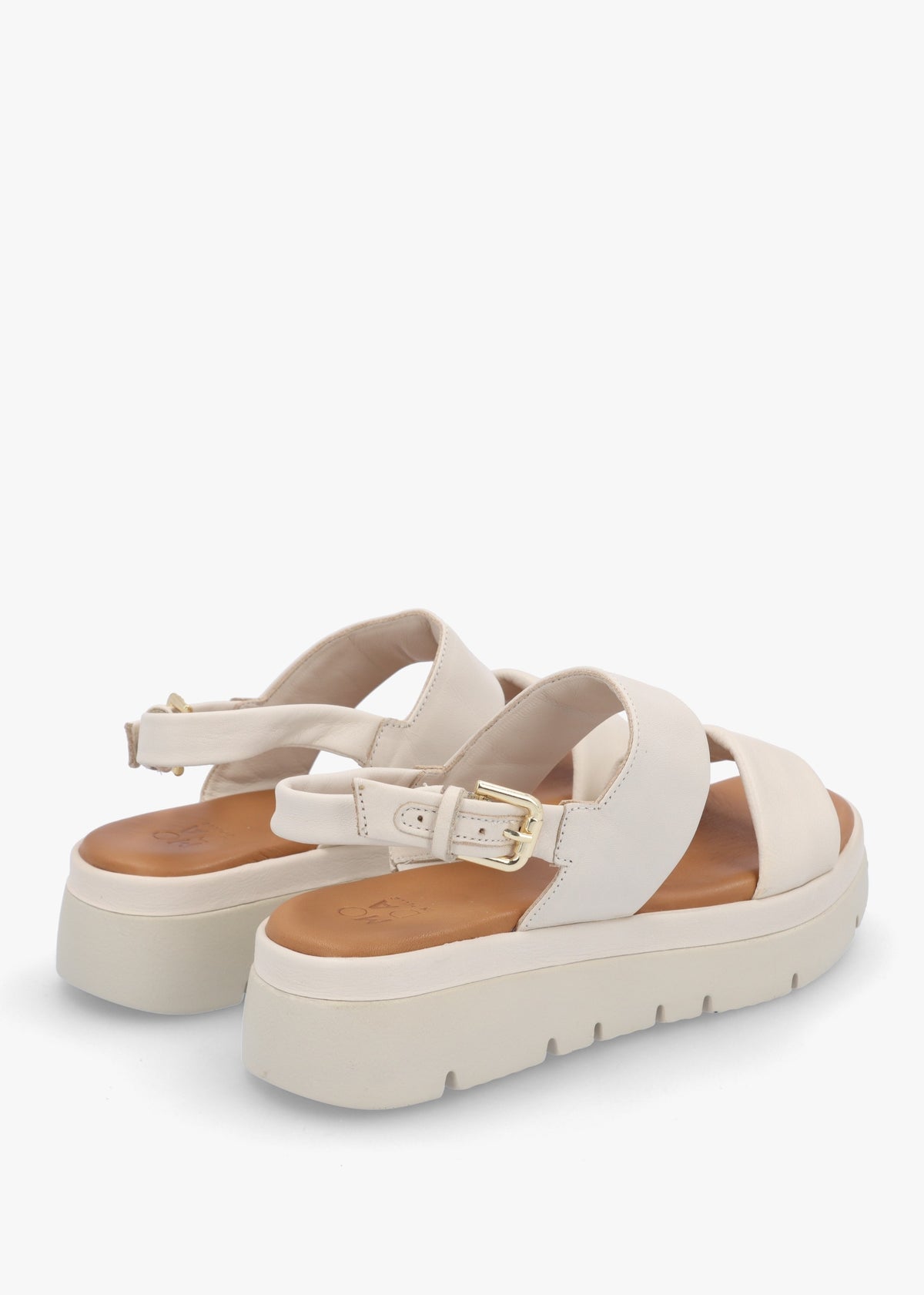 Netty Cream Leather Chunky Sandals