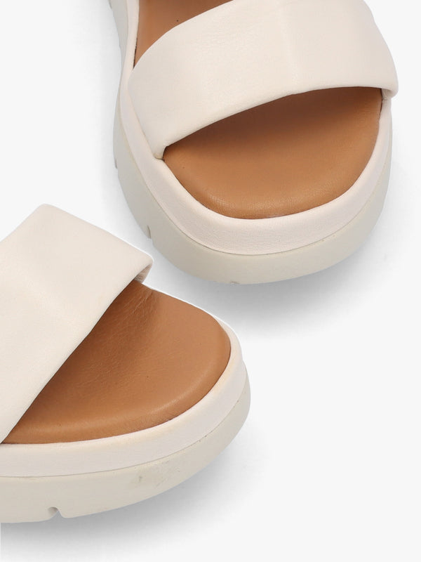 Netty Cream Leather Chunky Sandals