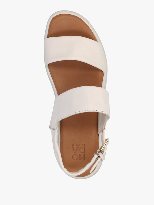 Netty Cream Leather Chunky Sandals