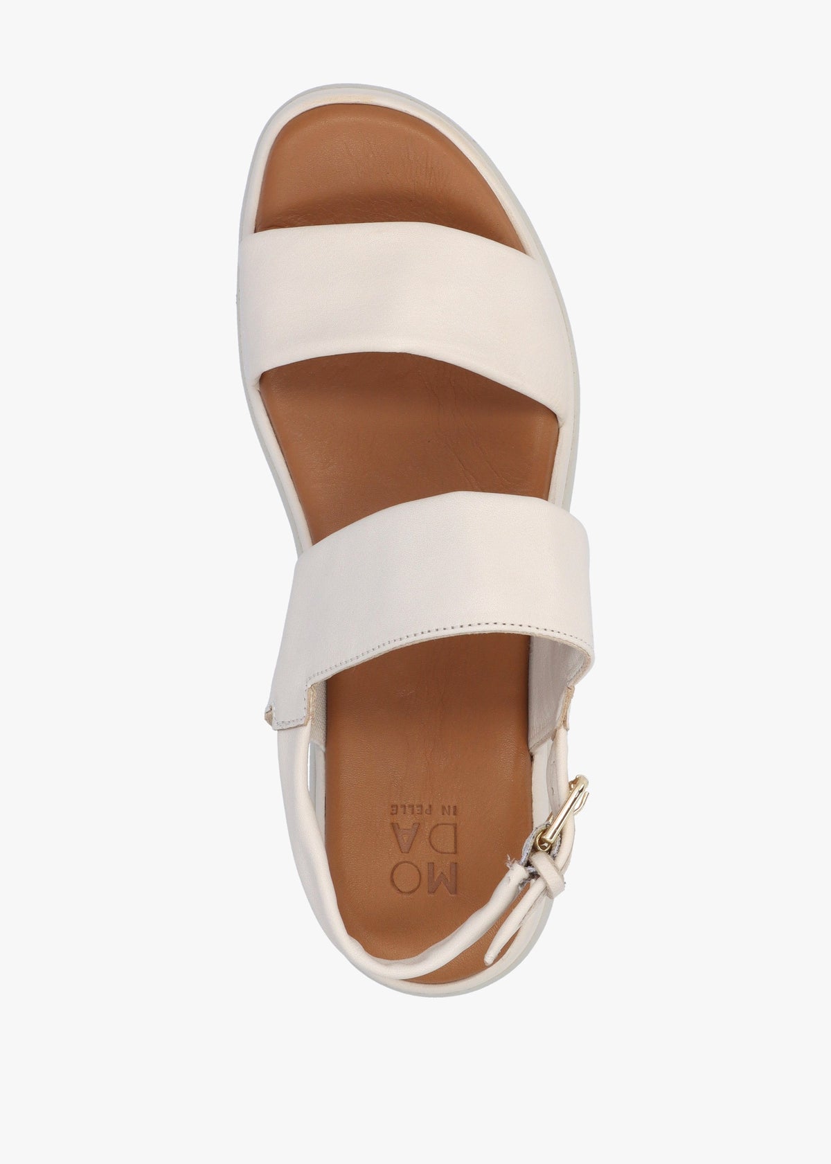 Netty Cream Leather Chunky Sandals