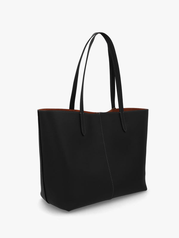 North 32 Black Leather Tote Bag