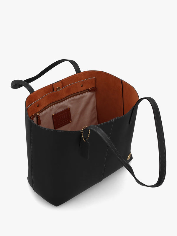 North 32 Black Leather Tote Bag