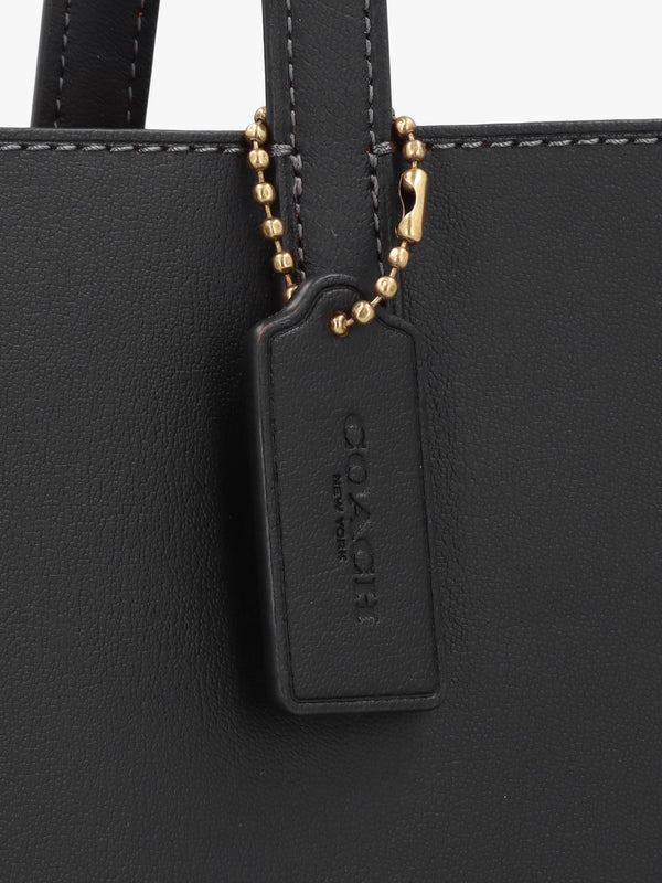 North 32 Black Leather Tote Bag