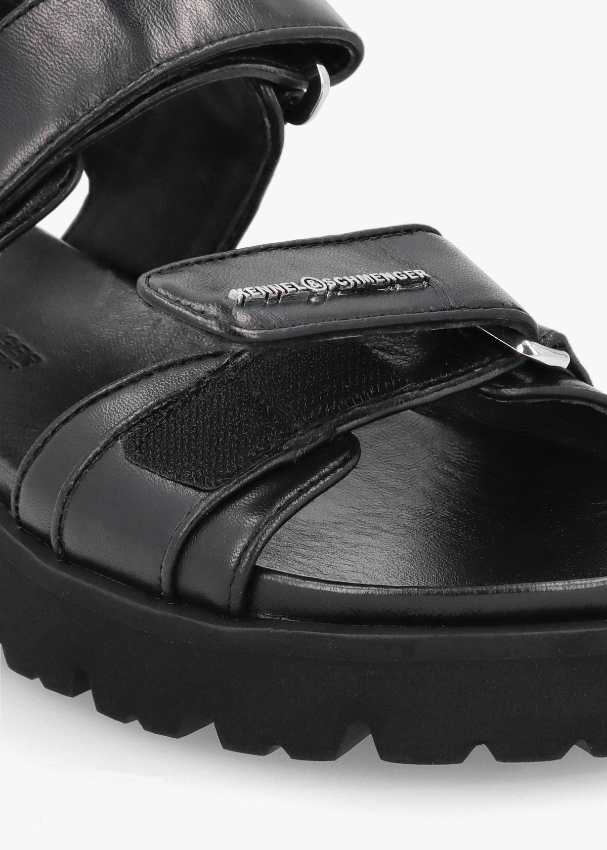 Skill Black Leather Chunky Sandals