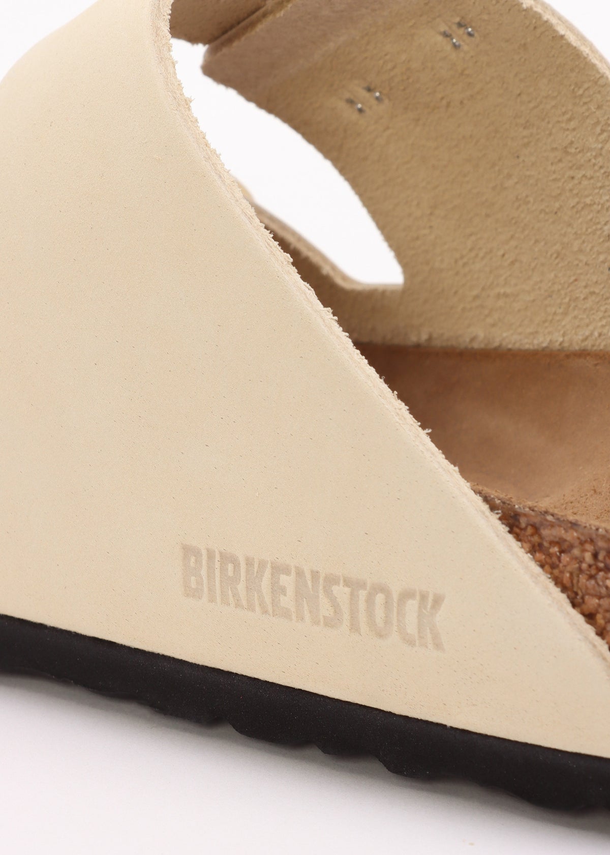 Arizona Big Buckle Ecru Nubuck Leather Two Bar Mules