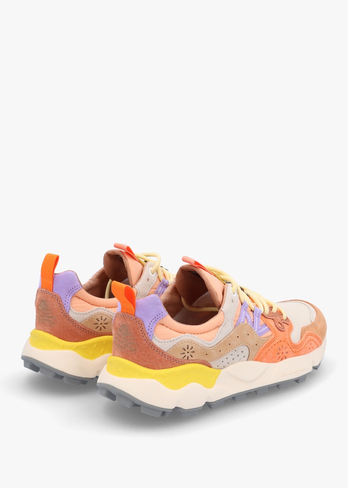 Women's Yamano 3 White Beige Salmon Suede & Technical Fabric Trainers