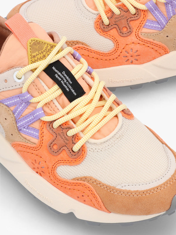 Women's Yamano 3 White Beige Salmon Suede & Technical Fabric Trainers
