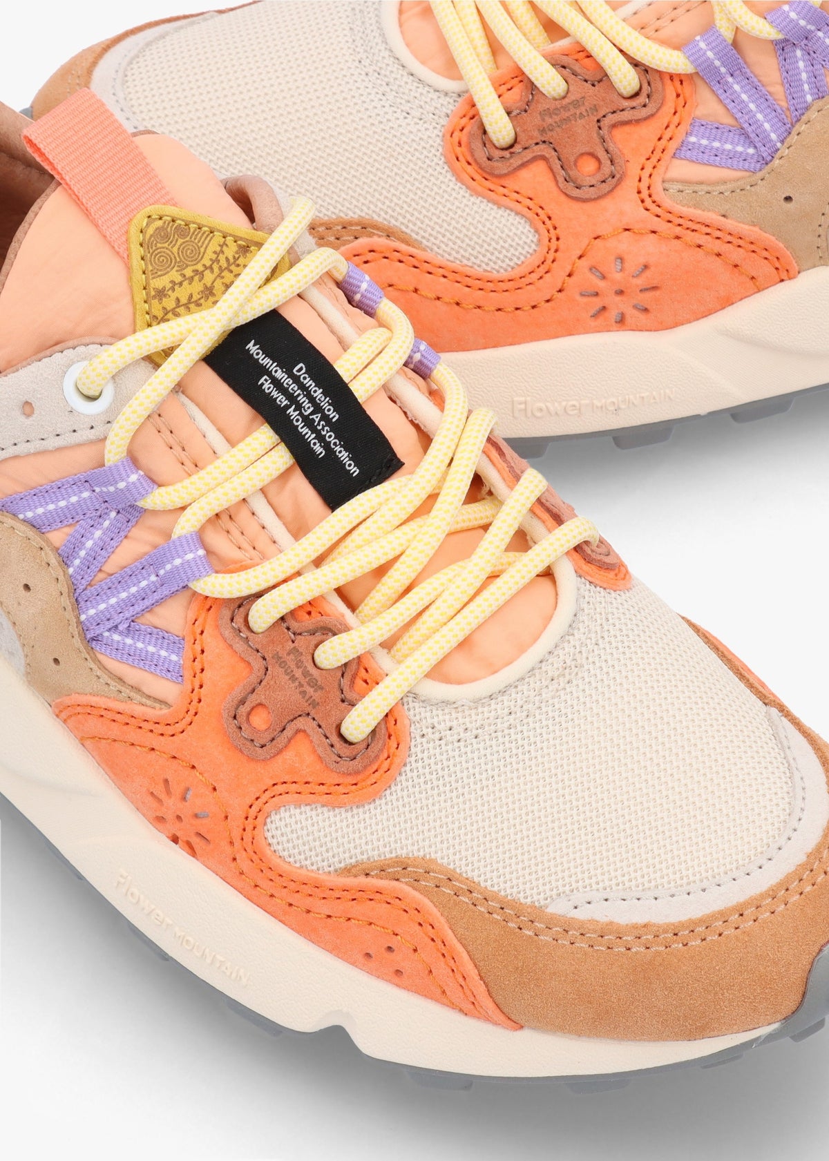 Women's Yamano 3 White Beige Salmon Suede & Technical Fabric Trainers