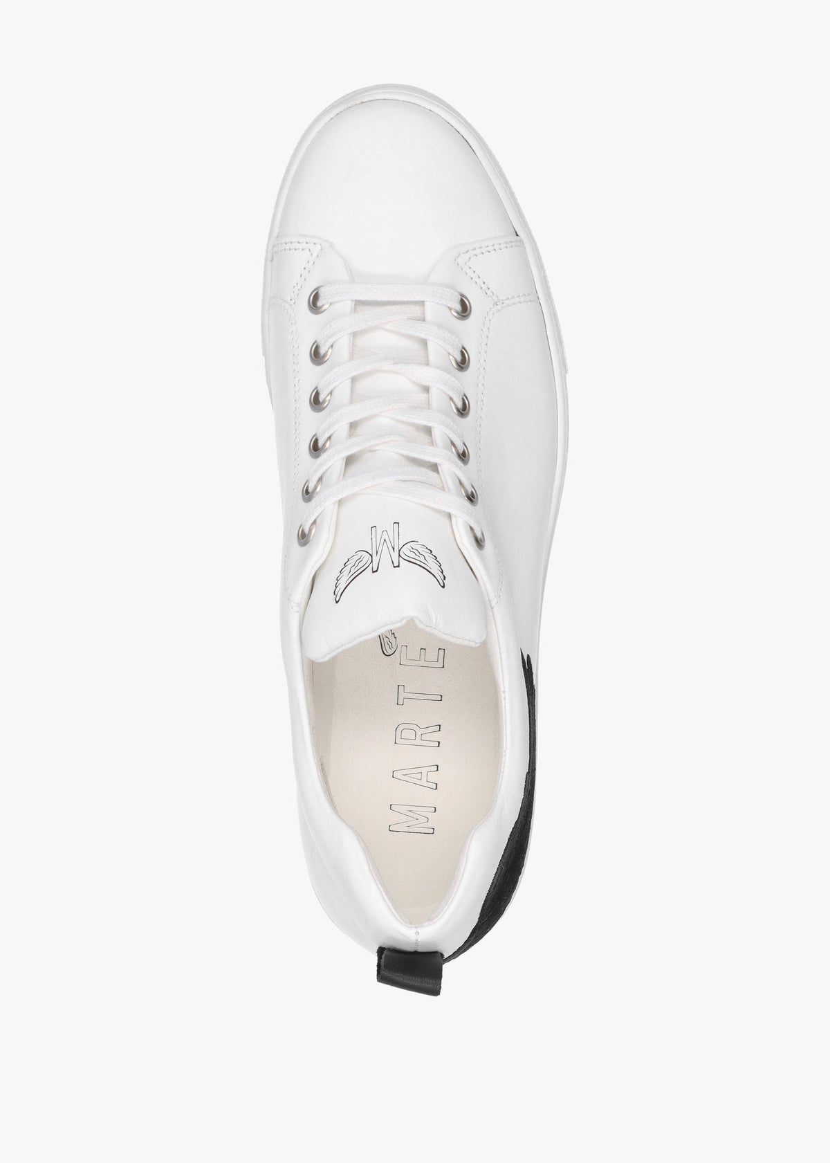 Angels Rise Black Leather Flatform Trainers