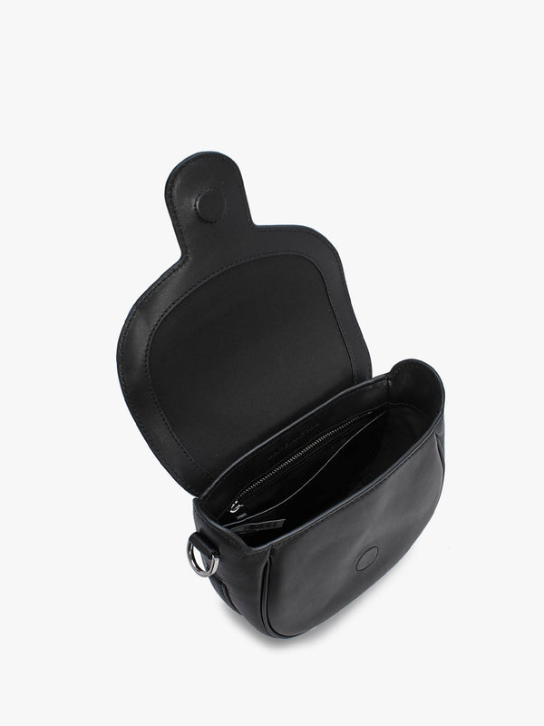 The J Marc Small Black Leather Saddle Bag