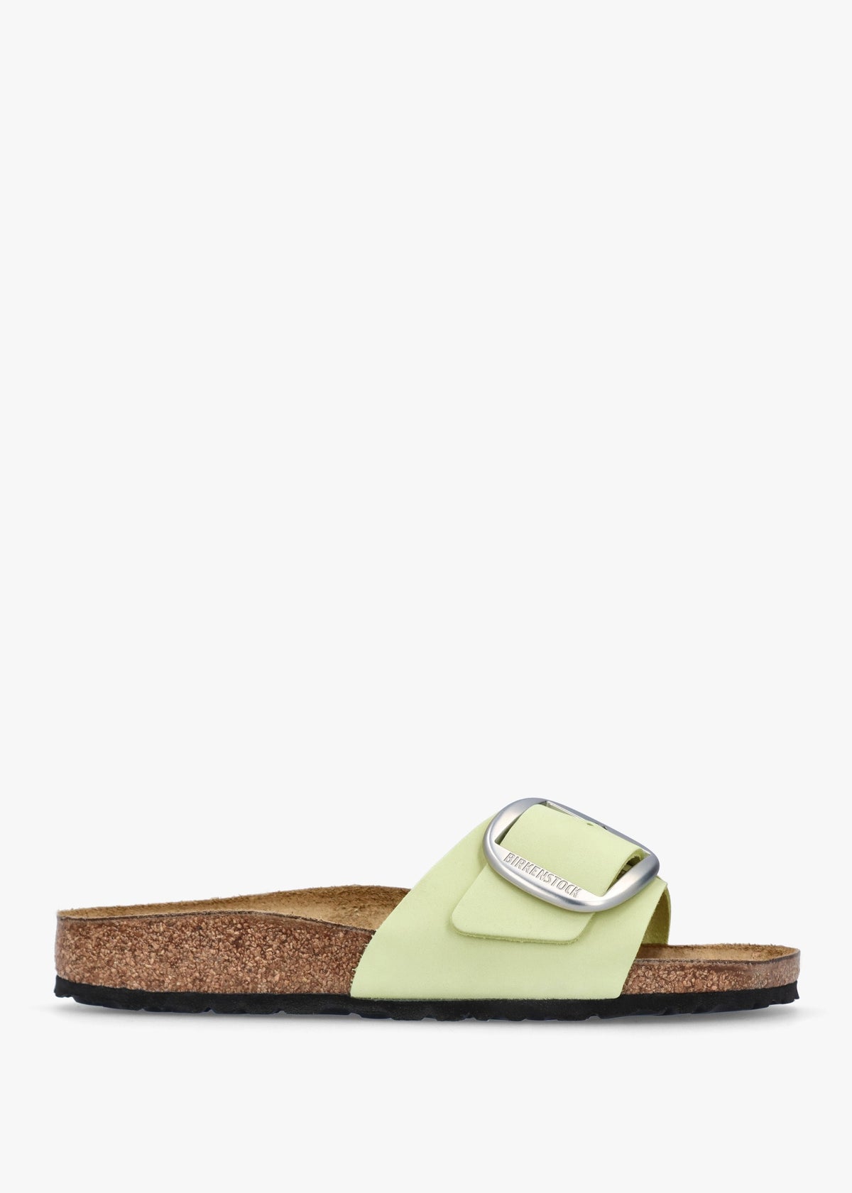 Madrid Big Buckle Faded Lime Nubuck Leather Mules