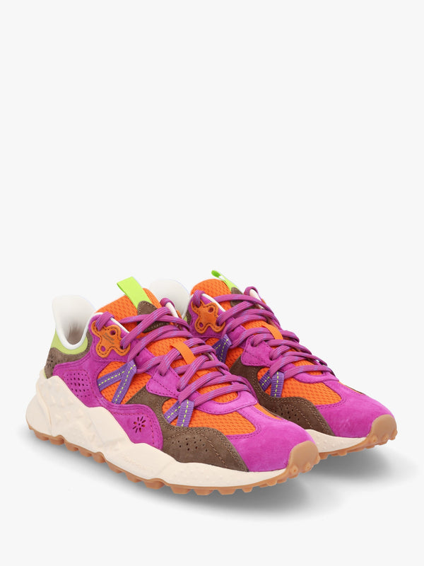 Women's Tiger Hill Burgundy Lime Suede/Nylon Mesh Trainers