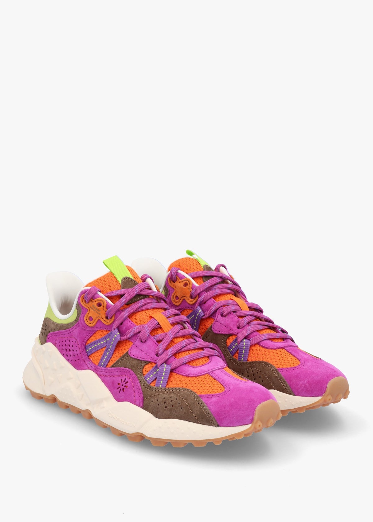 Women's Tiger Hill Burgundy Lime Suede/Nylon Mesh Trainers