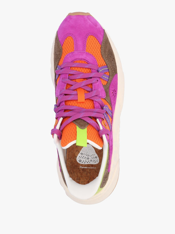 Women's Tiger Hill Burgundy Lime Suede/Nylon Mesh Trainers