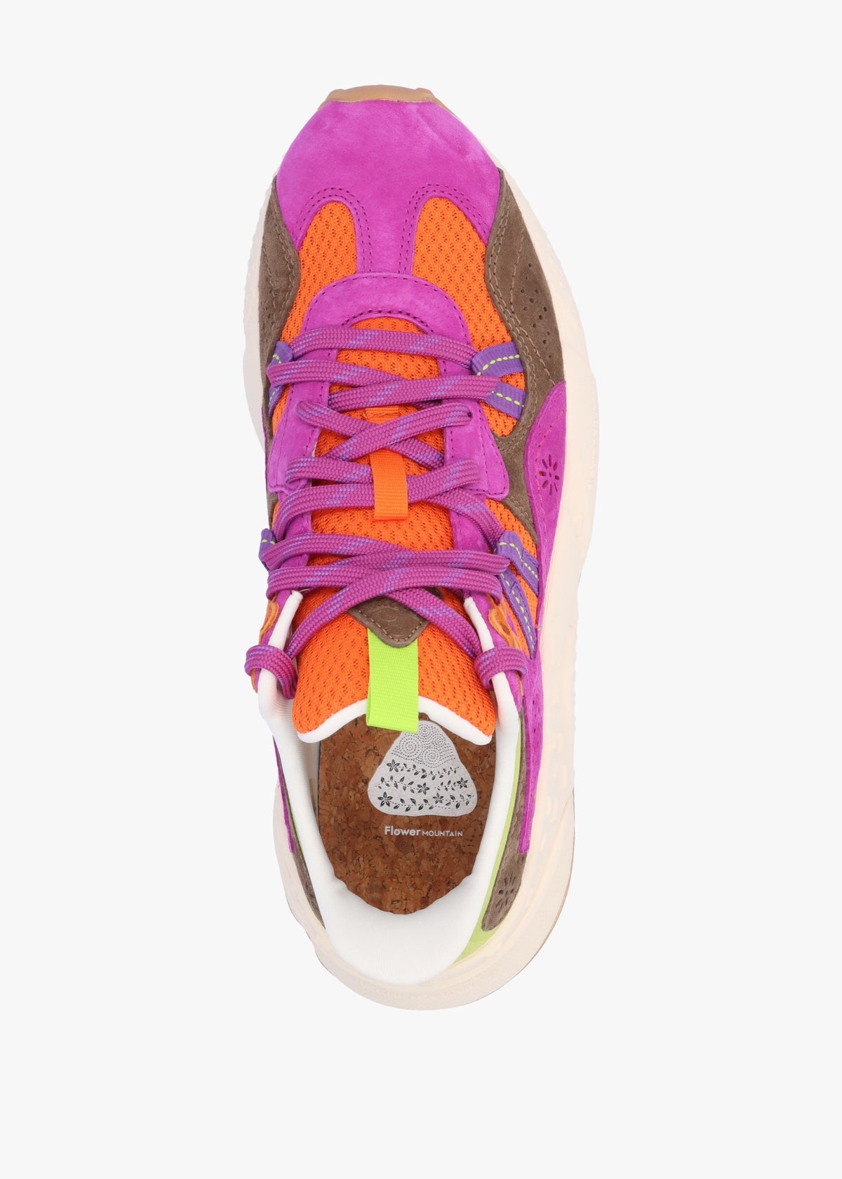 Women's Tiger Hill Burgundy Lime Suede/Nylon Mesh Trainers