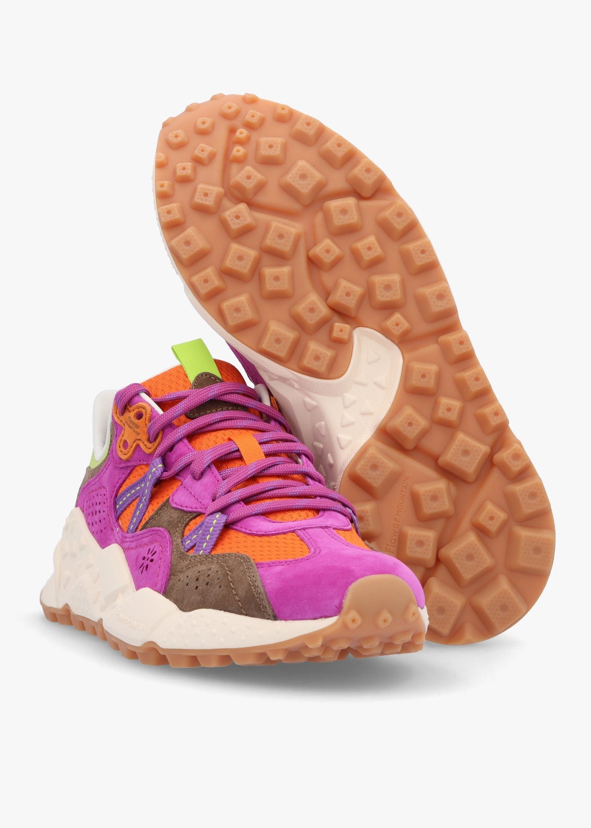 Women's Tiger Hill Burgundy Lime Suede/Nylon Mesh Trainers