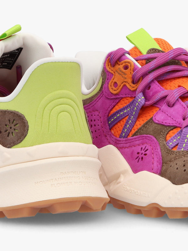 Women's Tiger Hill Burgundy Lime Suede/Nylon Mesh Trainers