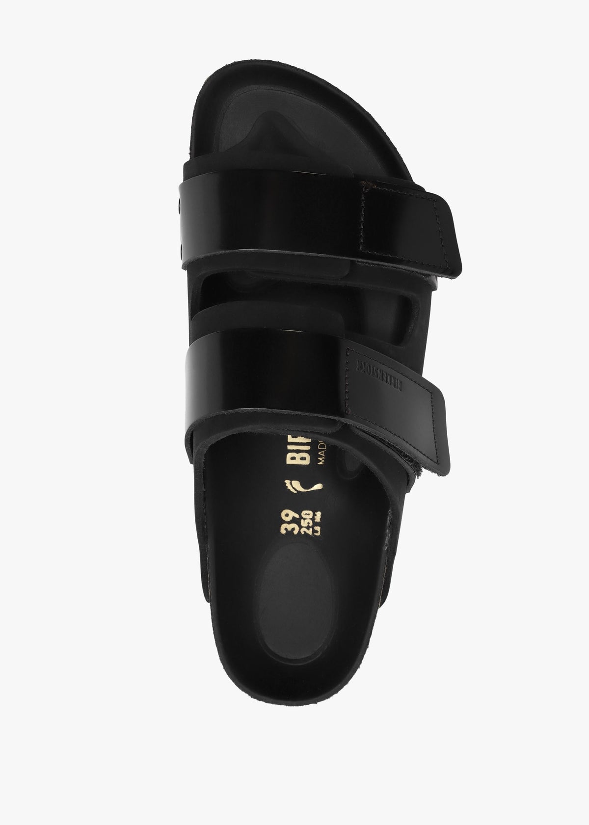 Uji Black Nubuck Leather Two Bar Mules